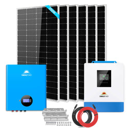 Sungold Power Off-Grid Solar Kit 5000W 48VDC 120V 5.12KWH PowerWall Battery 6 X 200 Watts Solar Panels