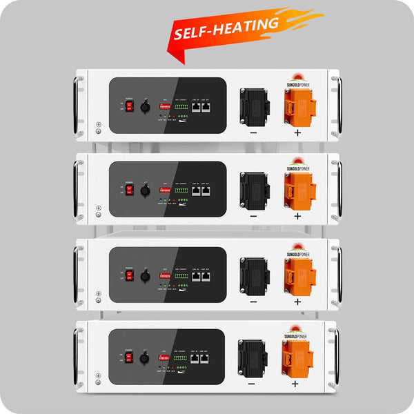 Sungold Power | 4X SGH48100T Server Rack 48V 100Ah Lithium Battery Self-Heating