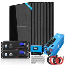 Sungold Power Off-Grid Solar Kit 6000W 48VDC 120V/240V LifePo4 10.48KWH Server Rack Lithium Battery 8 X 370 Watts Solar Panels