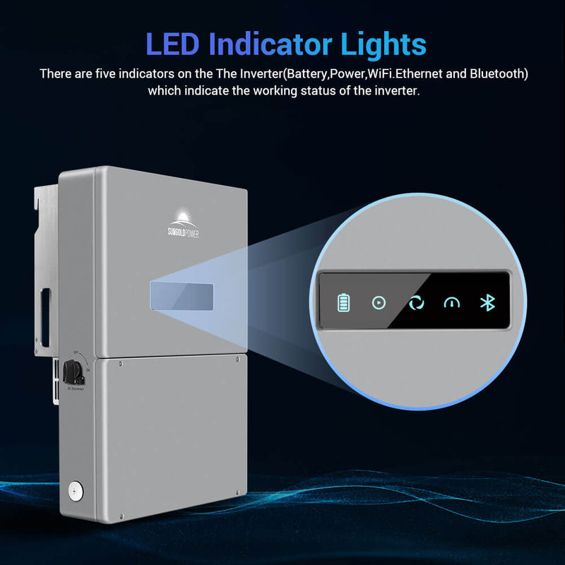 SunGold Power | High Voltage 11.4kW Hybrid Split Phase Inverter | APS Transmitter | SG11.4KHB-HV