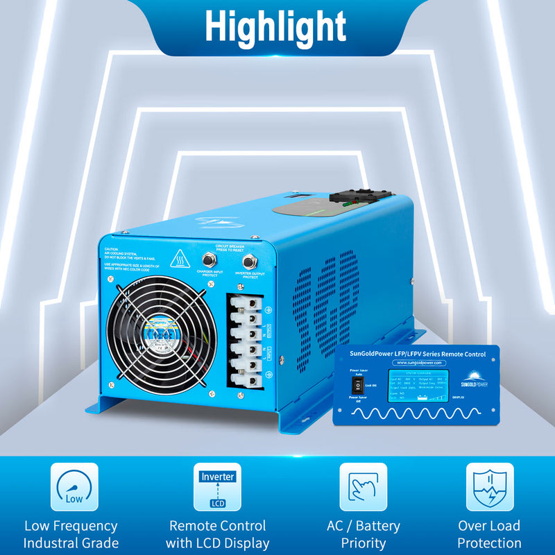 Sungold Power 4000W DC 12V Pure Sine Wave Inverter With Charger (Pre-order: ETA Mid August)
