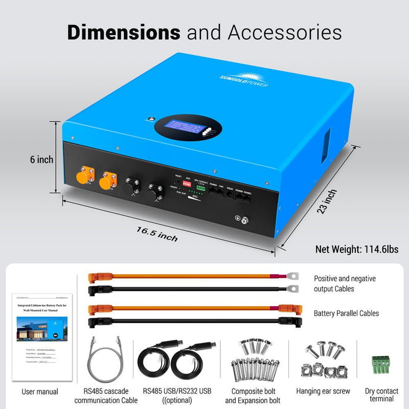 Sungold Power | 4 X 5.12kWh Powerwall LiFePO4 Lithium Battery | SG48100M