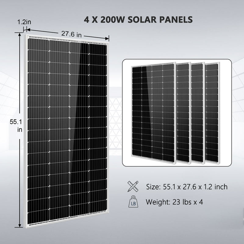 Sungold Power Solar Kit 3000W 24V Inverter 120V output Lithium Battery 800 Watt Solar Panel