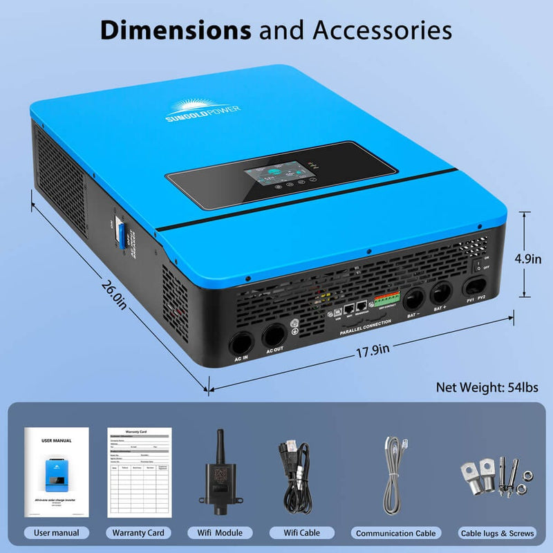 Sungold Power 10KW 48V Split Phase Solar Inverter (PRE-ORDER: ETA END OF JULY)