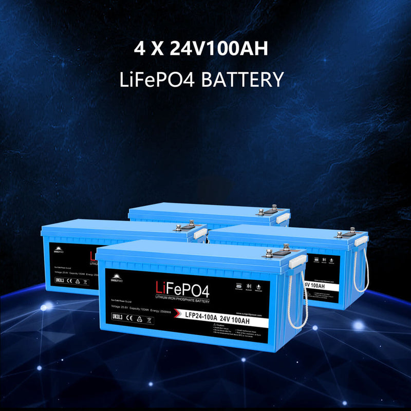 Sungold Power Off-Grid Solar Kit 6000W 48VDC 120V/240V LifePO4 10.24KWH Lithium Battery 6 X 370 Watt Solar Panels