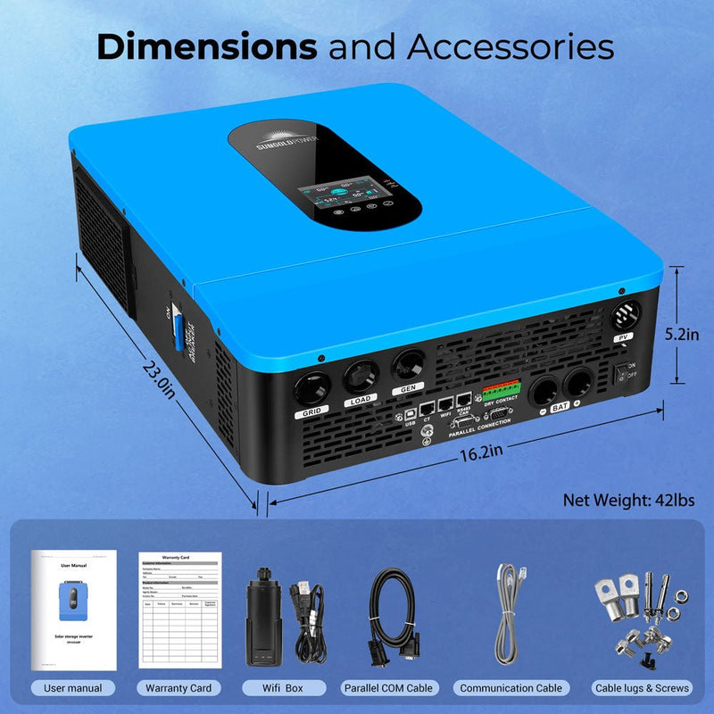 Sungold Power | 13,000W 48V Solar Charge Inverter | Split Phase + WiFi Monitor (2 Units Parallel)