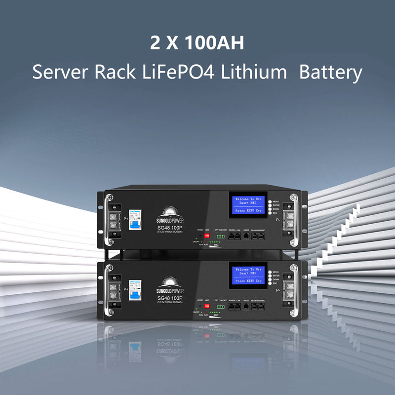 Sungold Power Off-Grid Solar Kit 5000W 48VDC 120V LifePo4 10.24KWH Lithium Battery 6 X 415 Watts Solar Panels