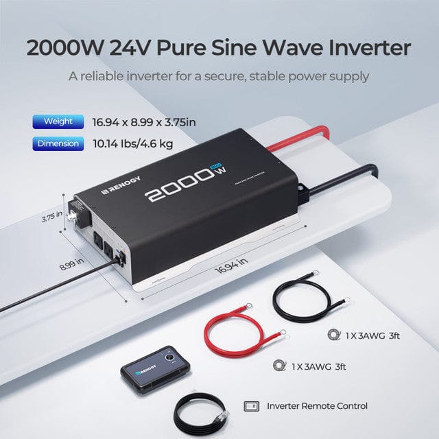 Renogy 2000-Watt 24-Volt Pure Sine Wave Inverter