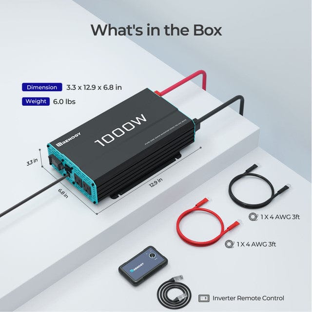 Renogy 1000-Watt 12-Volt Pure Sine Wave Inverter