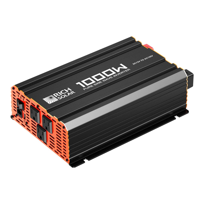 RICH SOLAR NOVA PURE 1K | 1000 Watt (1kW) 12 Volt Industrial Pure Sine Wave Inverter | Powerful 1000W 12V Off-Grid Inverter for RVs, Trailers, Campers, Vans, Trucks, Overlanders, Boats | Top Rated