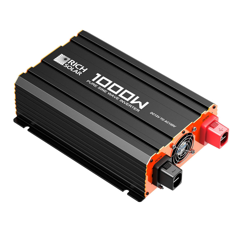 RICH SOLAR NOVA PURE 1K | 1000 Watt (1kW) 12 Volt Industrial Pure Sine Wave Inverter | Powerful 1000W 12V Off-Grid Inverter for RVs, Trailers, Campers, Vans, Trucks, Overlanders, Boats | Top Rated
