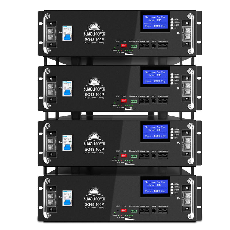 Sungold Power | 4 X 48V 100Ah Server Rack LiFePO4 Lithium Battery | SG48100P (PRE-ORDER: ETA EARLY AUGUST)