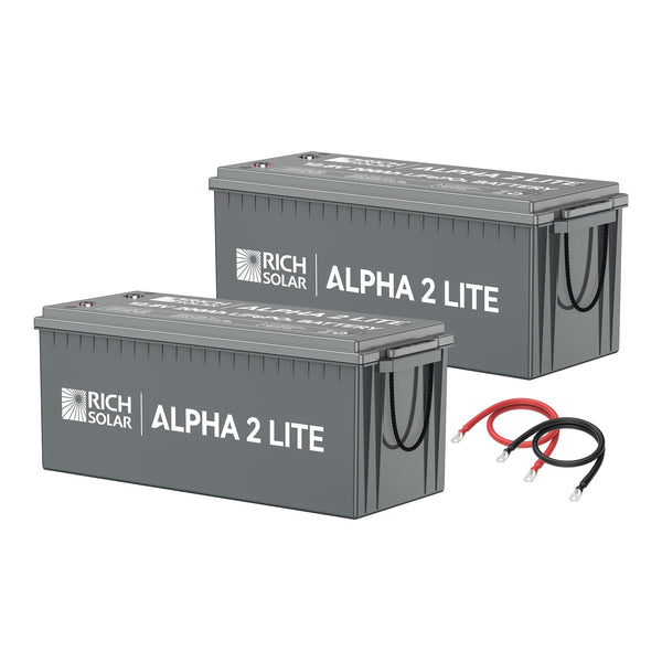 RICH SOLAR | 400Ah 12V LiFePO4 Off-Grid Battery Kit | 5.12kWh Deep Cycle Lithium Battery Bank | 2 X ALPHA 2 LITE in Parallel