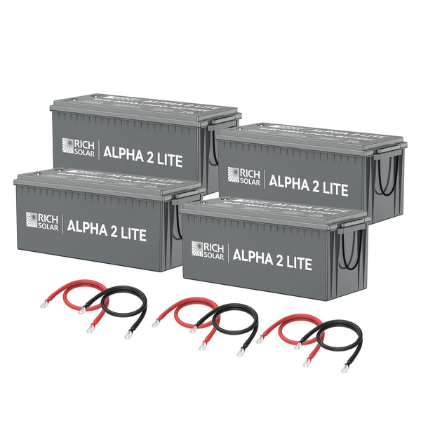 RICH SOLAR | 800Ah 12V LiFePO4 Off-Grid Battery Kit | 10.2kWh Deep Cycle Lithium Battery Bank | 4 X ALPHA 2 LITE in Parallel