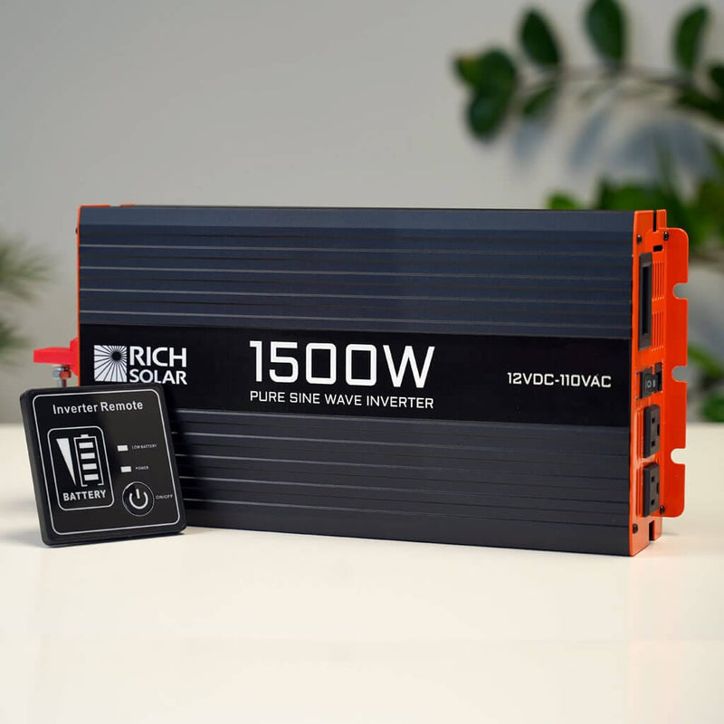 RICH SOLAR NOVA PURE 1.5K | 1500 (1.5kW) Watt 12 Volt Industrial Pure Sine Wave Inverter | Powerful 1500W 12V Off-Grid Inverter for RVs, Trailers, Campers, Vans, Trucks, Overlanders, Boats | Top Rated