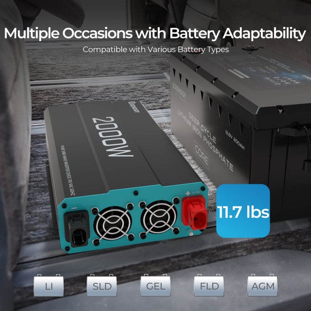 Renogy 2000-Watt 12-Volt Pure Sine Wave Inverter