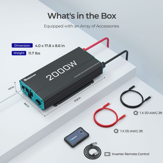 Renogy 2000-Watt 12-Volt Pure Sine Wave Inverter