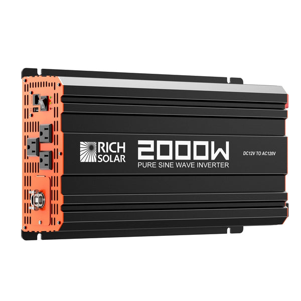 RICH SOLAR NOVA PURE 2K | 2000 Watt (2kW) 12 Volt Industrial Pure Sine Wave Inverter | Powerful 2000W 12V Off-Grid Inverter for RVs, Trailers, Campers, Vans, Trucks, Overlanders, Boats | Top Rated