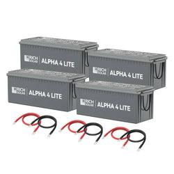 RICH SOLAR 4 x ALPHA 4 LITE | 24V | 400Ah | 10.2kWh Lithium Battery Bank