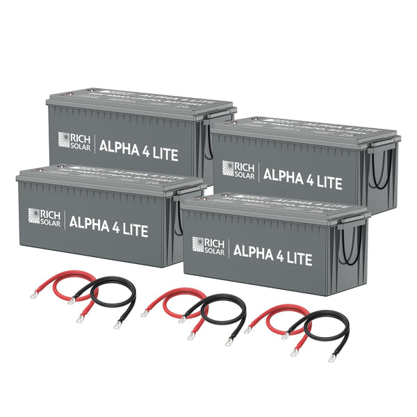 RICH SOLAR 4 x ALPHA 4 LITE | 24V | 400Ah | 10.2kWh Lithium Battery Bank