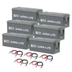 RICH SOLAR 6 x ALPHA 4 LITE | 24V | 600Ah | 15.3kWh Lithium Battery Bank