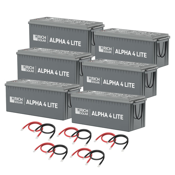 RICH SOLAR 6 x ALPHA 4 LITE | 24V | 600Ah | 15.3kWh Lithium Battery Bank