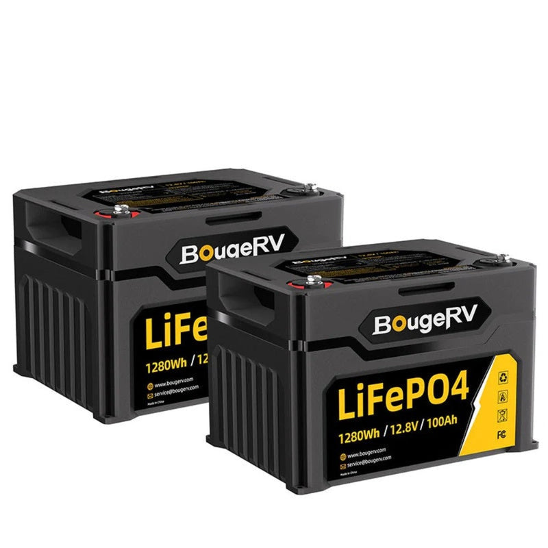 BougeRV 12V 1280Wh/100Ah LiFePO4 Battery
