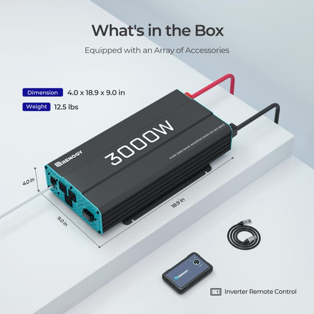 Renogy 3000-Watt 12-Volt Pure Sine Wave Inverter