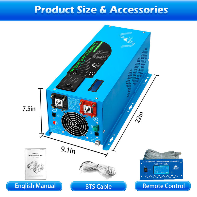 Sungold Power 3000W DC 12V Pure Sine Wave Inverter With Charger (Pre-Order: ETA Mid August)