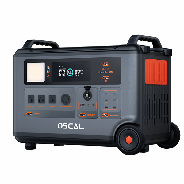 Oscal PowerMax 6000 | 6000W Portable Power Station with 120/240V Dual Voltage