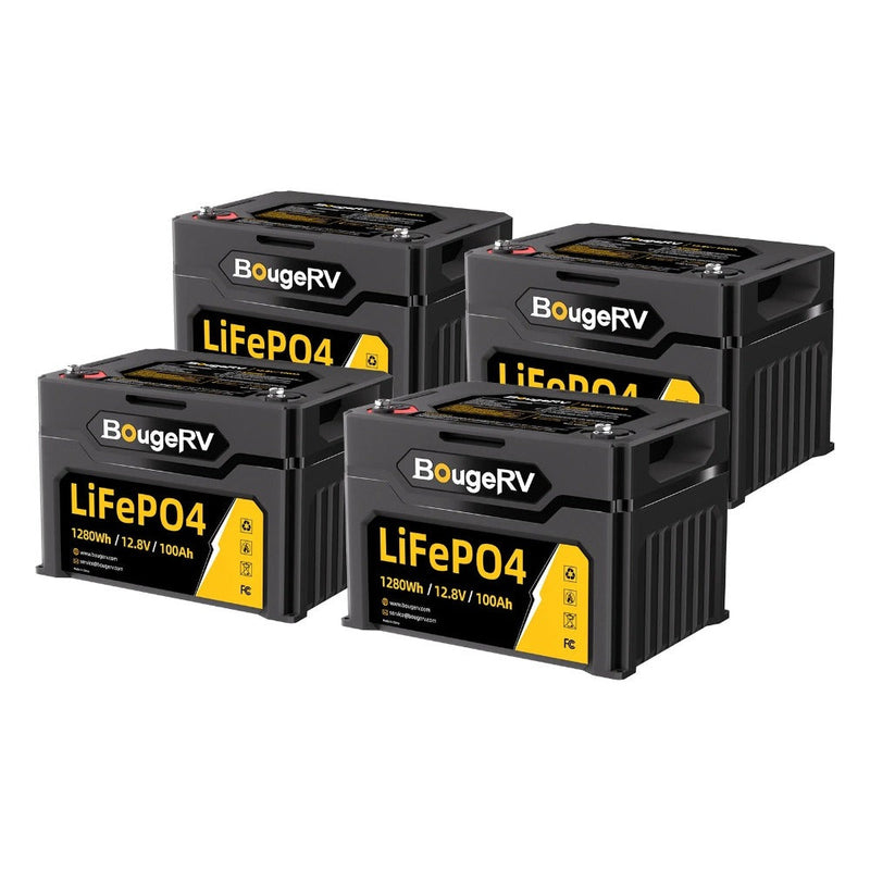 BougeRV 12V 1280Wh/100Ah LiFePO4 Battery