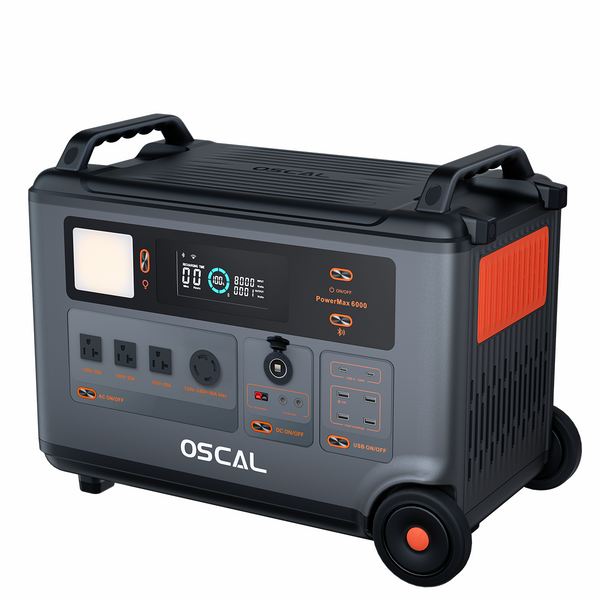 Oscal PowerMax 6000 | 6000W Portable Power Station with 120/240V Dual Voltage