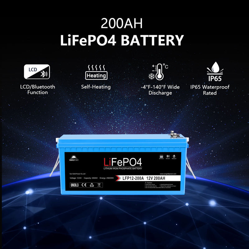 Sungold Power Off-Grid Solar Kit 4000W Inverter 12VDC 120V/240V LiFePO4 Battery 1200 Watt Solar Back Up