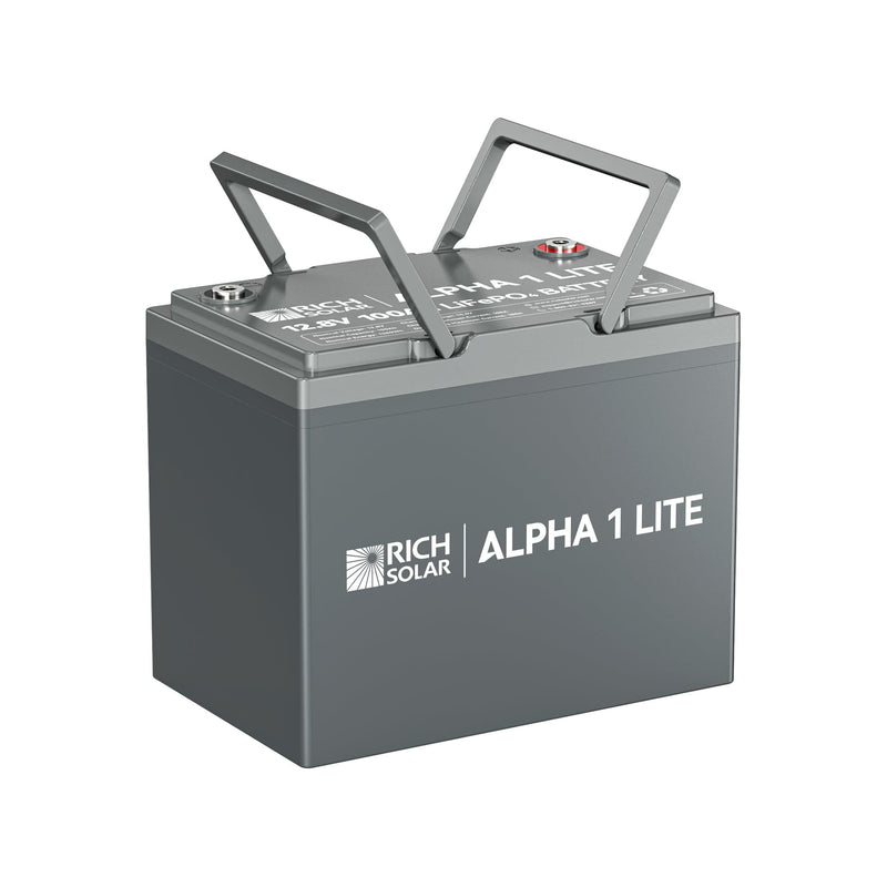 RICH SOLAR ALPHA 1 LITE | 12V 100Ah LiFePO4 Battery | Lightweight 12V Lithium Battery for RVs, Trailers, Vans, Boats, Off-Grid | 4,000 Lifetime Cycles | Best Value