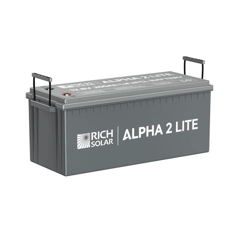 RICH SOLAR ALPHA 2 LITE | 12V 200Ah LiFePO4 Battery | Best 12V Deep Cycle Lithium Battery for RVs, Trailers, Vans, Boats, Off-Grid | 4,000 Lifetime Cycles | Best Value