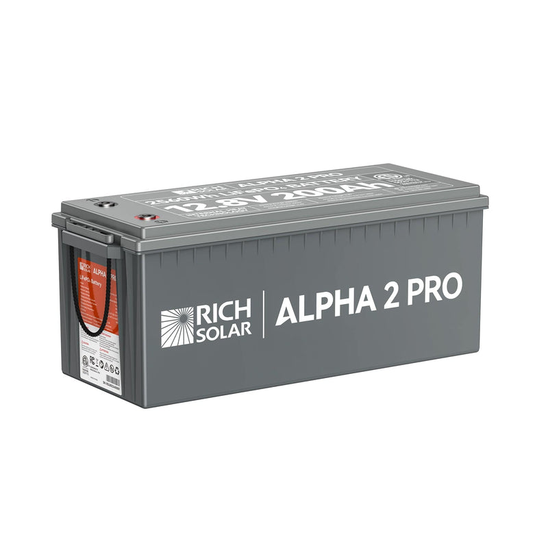RICH SOLAR ALPHA 2 PRO | 12V 200Ah LiFePO4 Battery | Premium 12V Lithium Battery for RVs, Cabins, Tiny Homes | 7,000 Lifetime Cycles | 10 Year Warranty | UL1973 Certified