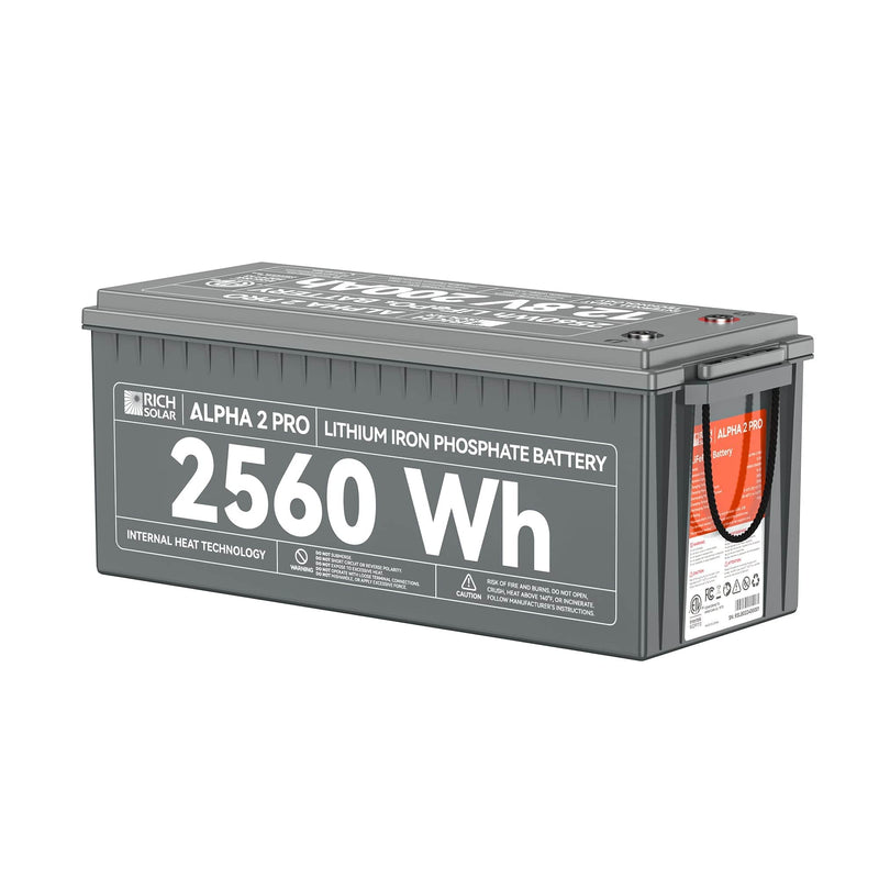 RICH SOLAR ALPHA 2 PRO | 12V 200Ah LiFePO4 Battery | Premium 12V Lithium Battery for RVs, Cabins, Tiny Homes | 7,000 Lifetime Cycles | 10 Year Warranty | UL1973 Certified