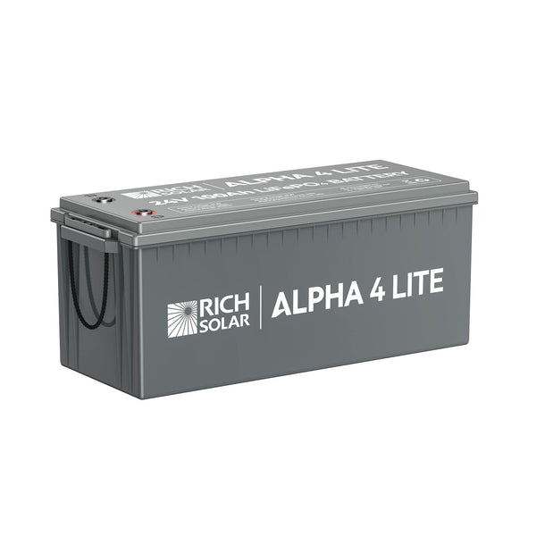 RICH SOLAR ALPHA 4 LITE | 24V 100Ah LiFePO4 Battery | Fast-Charging 24V Lithium Battery for RVs, Trailers, Vans, Boats, Off-Grid, Backup | 4,000 Lifetime Cycles | Best Value