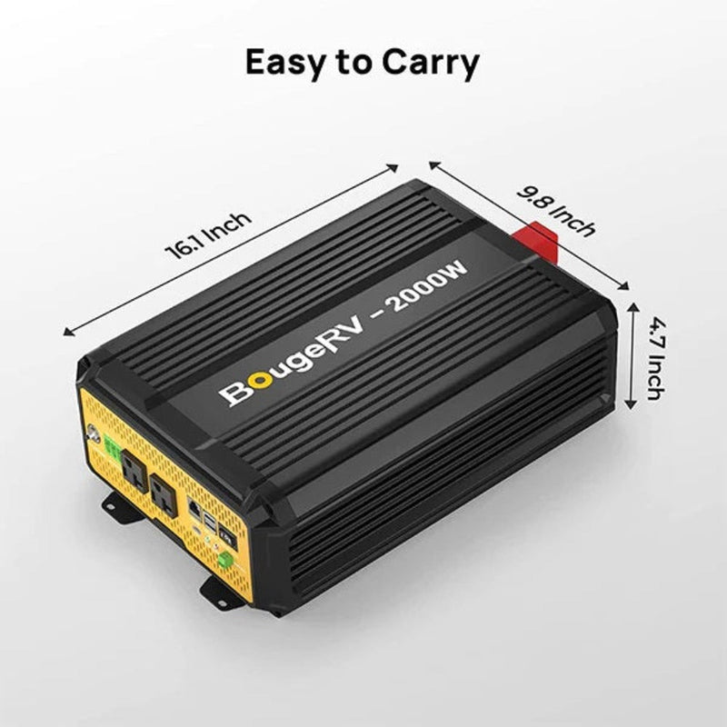 BougeRV 2000W 12V Pure Sine Wave Inverter with Bluetooth