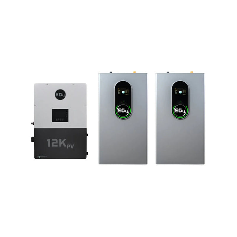 EG4 12kPV Hybrid Inverter | 48V | 12000W Input | 8000W Output | 120/240V Split Phase + EG4-WallMount Indoor Battery 280AH | 51.2V | 14.3kWh