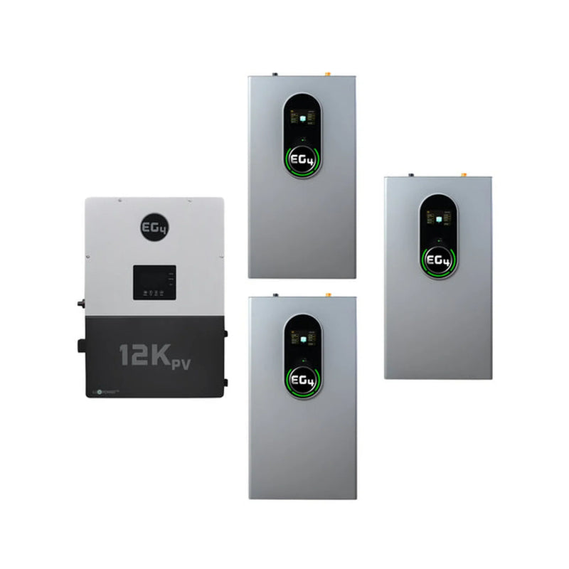 EG4 12kPV Hybrid Inverter | 48V | 12000W Input | 8000W Output | 120/240V Split Phase + EG4-WallMount Indoor Battery 280AH | 51.2V | 14.3kWh