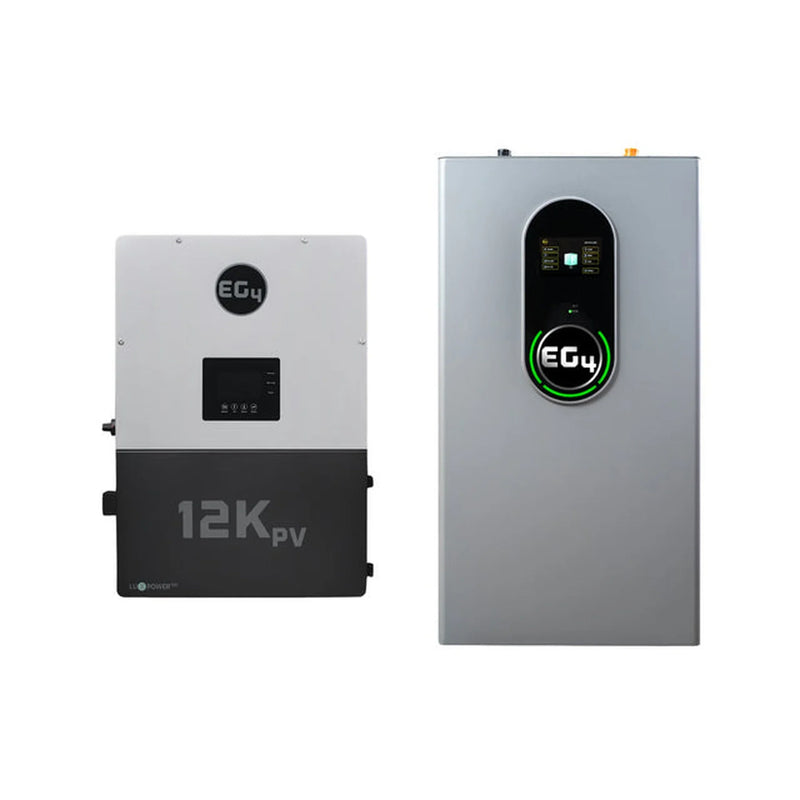 EG4 12kPV Hybrid Inverter | 48V | 12000W Input | 8000W Output | 120/240V Split Phase + EG4-WallMount Indoor Battery 280AH | 51.2V | 14.3kWh