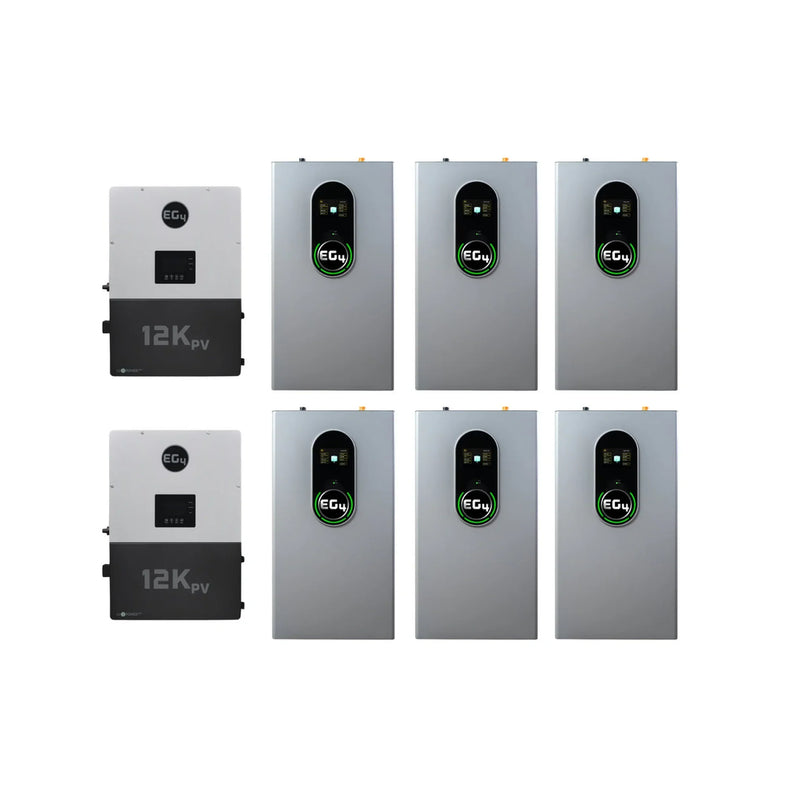 EG4 12kPV Hybrid Inverter | 48V | 12000W Input | 8000W Output | 120/240V Split Phase + EG4-WallMount Indoor Battery 280AH | 51.2V | 14.3kWh
