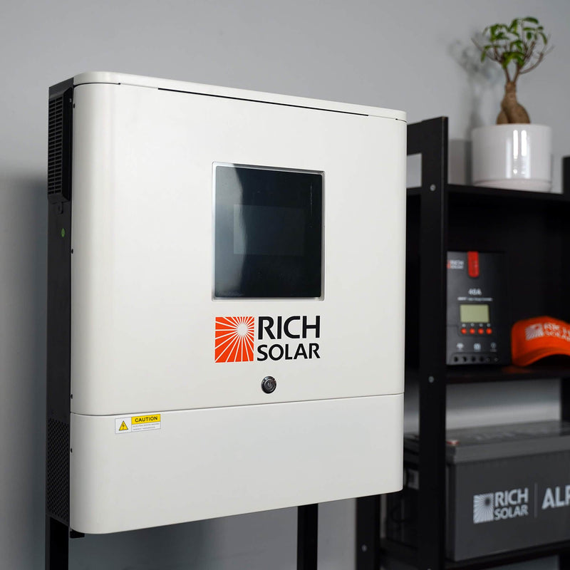 RICH SOLAR NOVA 6500S | 6500 Watt (6.5kW) 48 Volt Off-Grid Hybrid Solar Inverter | Premium 6500W 48V Hybrid Inverter for Campers, Cabins, Tiny Homes, ADUs, RVs, Off-Grid | Huge LCD Touchscreen with Ambient Lights | UL Certified