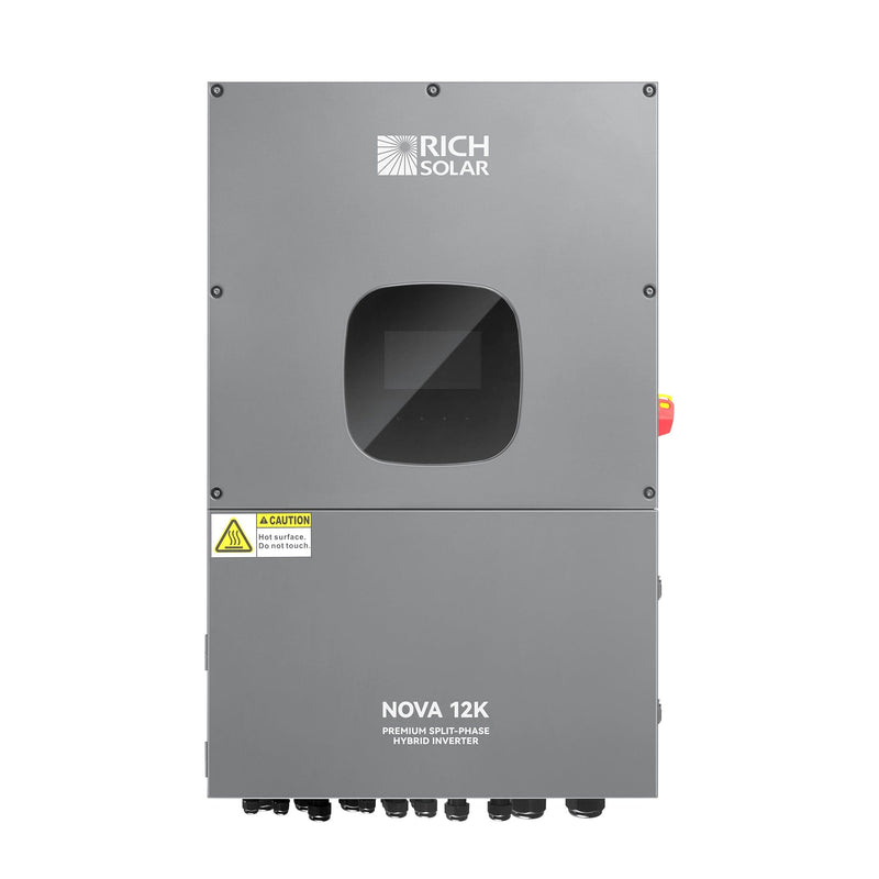 RICH SOLAR NOVA 12K | 12000 Watt 48V Split Phase Hybrid Inverter | 12000W PV Input, 10000W Continuous Output 120/240V | Premium 12000W 48V Hybrid Inverter for Cabins, ADUs, Tiny Homes, Residential, Agriculture, Off-Grid, On-Grid | UL Certified