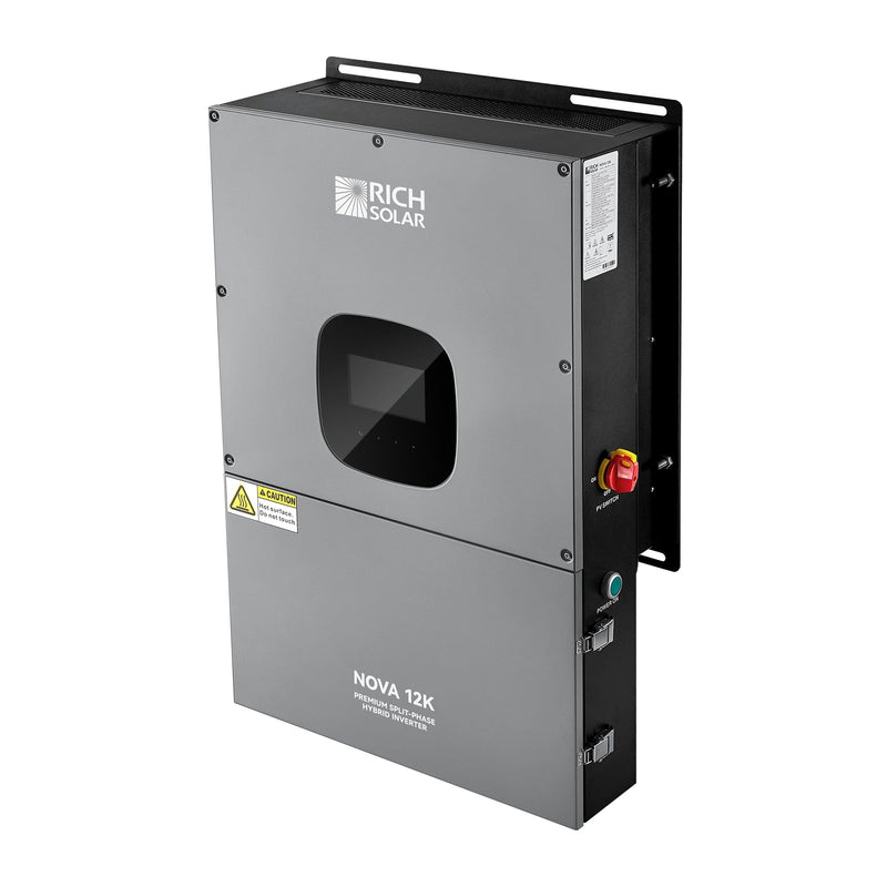 RICH SOLAR NOVA 12K | 12000 Watt 48V Split Phase Hybrid Inverter | 12000W PV Input, 10000W Continuous Output 120/240V | Premium 12000W 48V Hybrid Inverter for Cabins, ADUs, Tiny Homes, Residential, Agriculture, Off-Grid, On-Grid | UL Certified