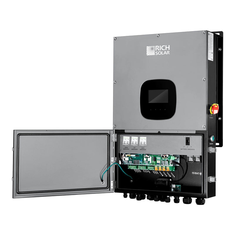RICH SOLAR NOVA 12K | 12000 Watt 48V Split Phase Hybrid Inverter | 12000W PV Input, 10000W Continuous Output 120/240V | Premium 12000W 48V Hybrid Inverter for Cabins, ADUs, Tiny Homes, Residential, Agriculture, Off-Grid, On-Grid | UL Certified