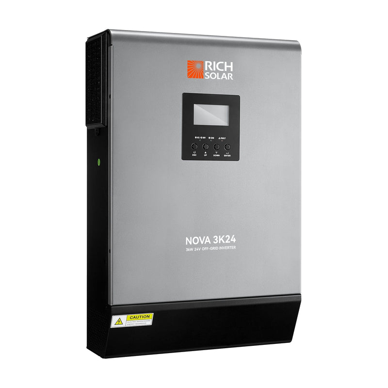 NOVA MAX 3K | 3000 Watt (3kW) 24 Volt Off-Grid Hybrid Solar Inverter | Powerful 3000W 24V Hybrid Inverter for RVs, Trailers, Campers, Vans, Trucks, Overlanders, Boats | #1 Ranked 24V Hybrid Inverter (BACKORDER - ETA: AUGUST)