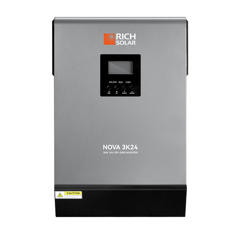 NOVA MAX 3K | 3000 Watt (3kW) 24 Volt Off-Grid Hybrid Solar Inverter | Powerful 3000W 24V Hybrid Inverter for RVs, Trailers, Campers, Vans, Trucks, Overlanders, Boats | #1 Ranked 24V Hybrid Inverter (BACKORDER - ETA: AUGUST)