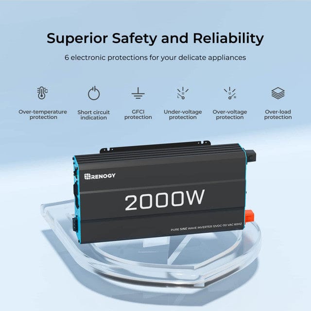 Renogy 2000-Watt 12-Volt Pure Sine Wave Inverter